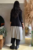 Agata Longline Split Side Knit Mid Grey Marl